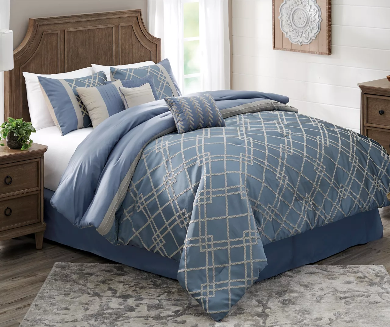 Broyhill Corinth Denim Geo 8-Piece Comforter Set 1 Broyhill Corinth Denim Geo 8-Piece Comforter Set