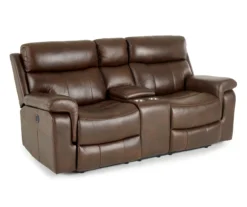 Wellsley Leather Power Reclining Console Loveseat -Broyhill 810469259 2