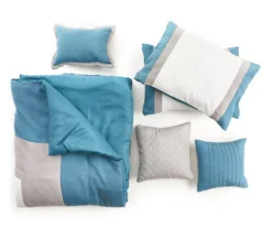 Vittorio Teal & Gray Comforter Set 14 Vittorio Teal & Gray Comforter Set -Broyhill 810485246 810485247 4