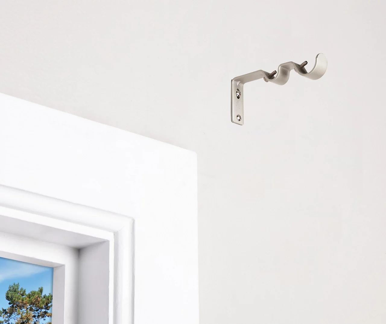 Brushed Nickel Adjustable Double Curtain Rod Brackets, 2-Pack 3 Brushed Nickel Adjustable Double Curtain Rod Brackets, 2-Pack - Image 3