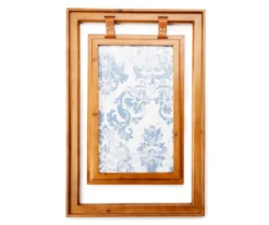 Double-Framed Blue Damask Hanging Wall Decor