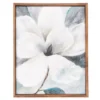 Framed White Floral Canvas