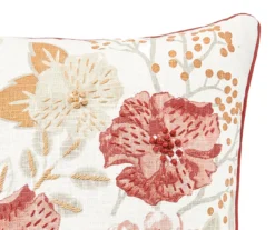 Rust Floral Throw Pillow 7 Rust Floral Throw Pillow -Broyhill 810515803 3