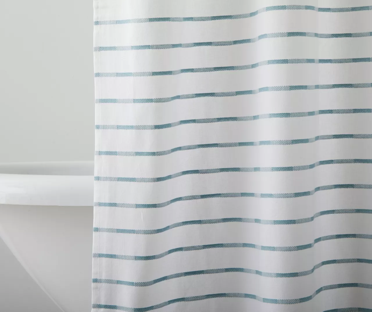 Slate Stripe Fabric Shower Curtain 2 Slate Stripe Fabric Shower Curtain - Image 2