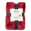 Deep Red Plaid Velvet Plush Twin/Full Blanket