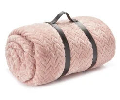 Sepia Rose Zigzag-Embossed Velvet Queen Blanket