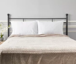 Tan Jacquard Supreme Velvet King Blanket -Broyhill 810531017 41