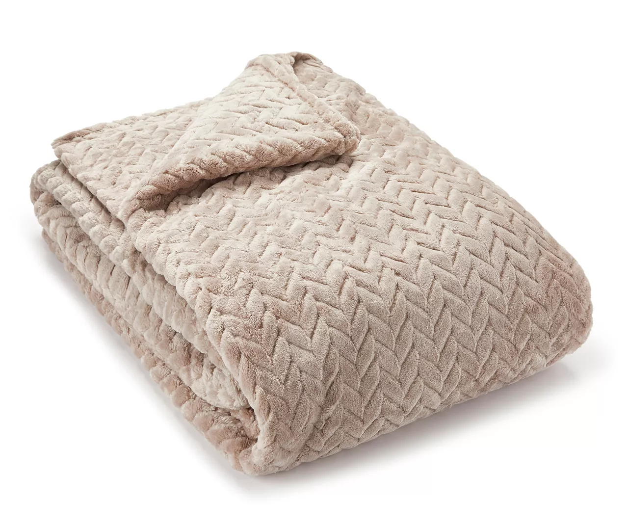 Tan Zigzag-Embossed Velvet King Blanket 2 Tan Zigzag-Embossed Velvet King Blanket - Image 2