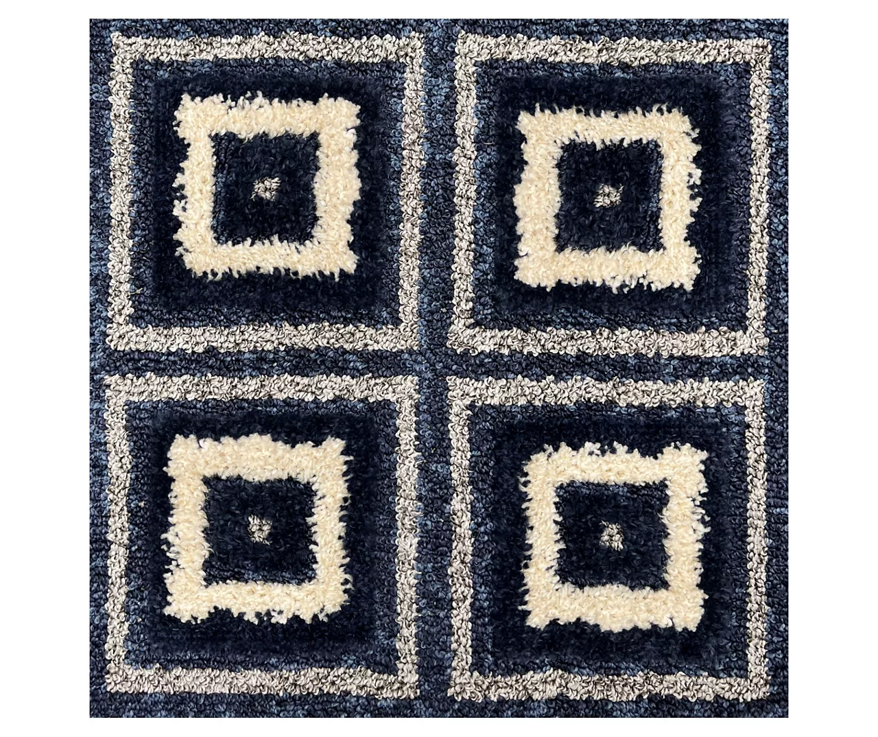 Broyhill Navy Square Pattern Klein Area Rug 4 Broyhill Navy Square Pattern Klein Area Rug - Image 4