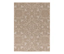 Sandpointe Tan & Ecru Damask Outdoor Area Rug, (5' X 7') 10 Sandpointe Tan & Ecru Damask Outdoor Area Rug, (5' X 7') -Broyhill 810546502 810546501 810546500 1