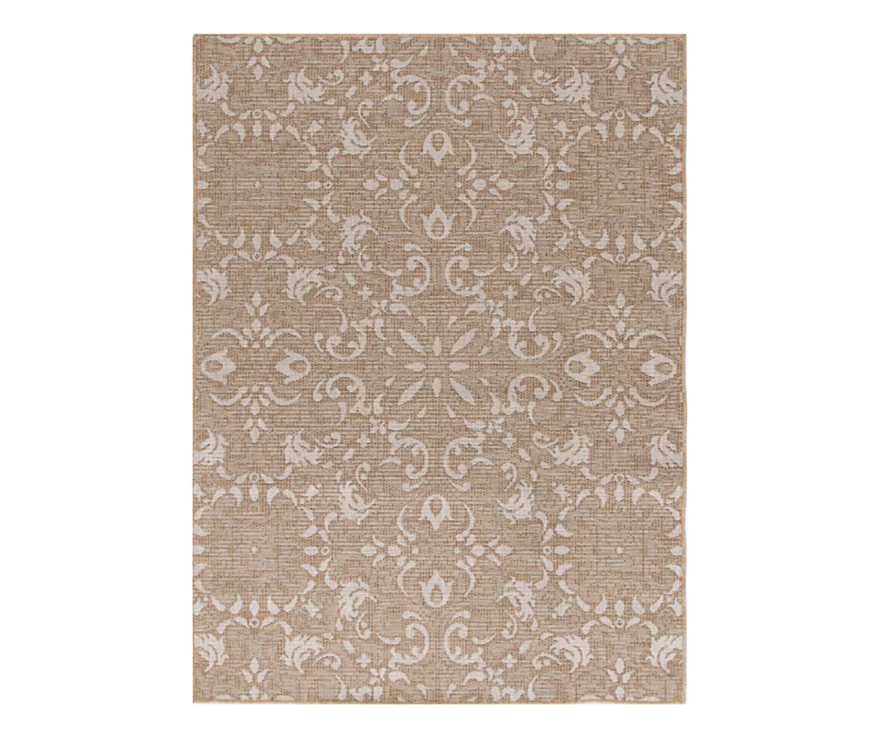 Sandpointe Tan & Ecru Damask Outdoor Area Rug, (5' X 7') 5 Sandpointe Tan & Ecru Damask Outdoor Area Rug, (5' X 7') - Image 5