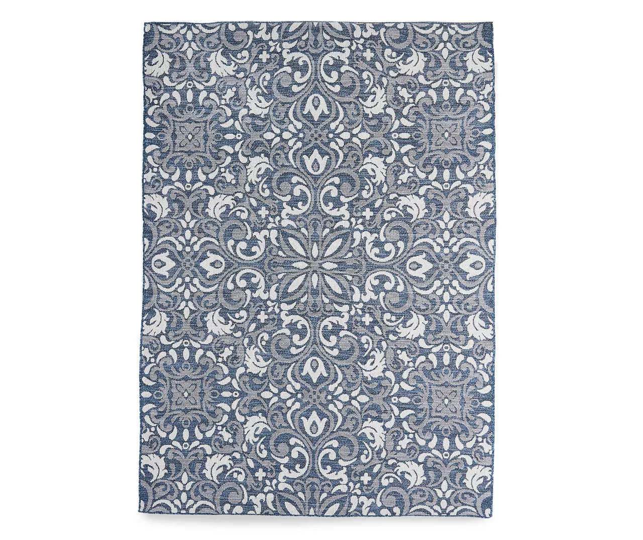 Broyhill Sandpointe Cobalt & Ecru Damask Outdoor Area Rug 9 Broyhill Sandpointe Cobalt & Ecru Damask Outdoor Area Rug - Image 9