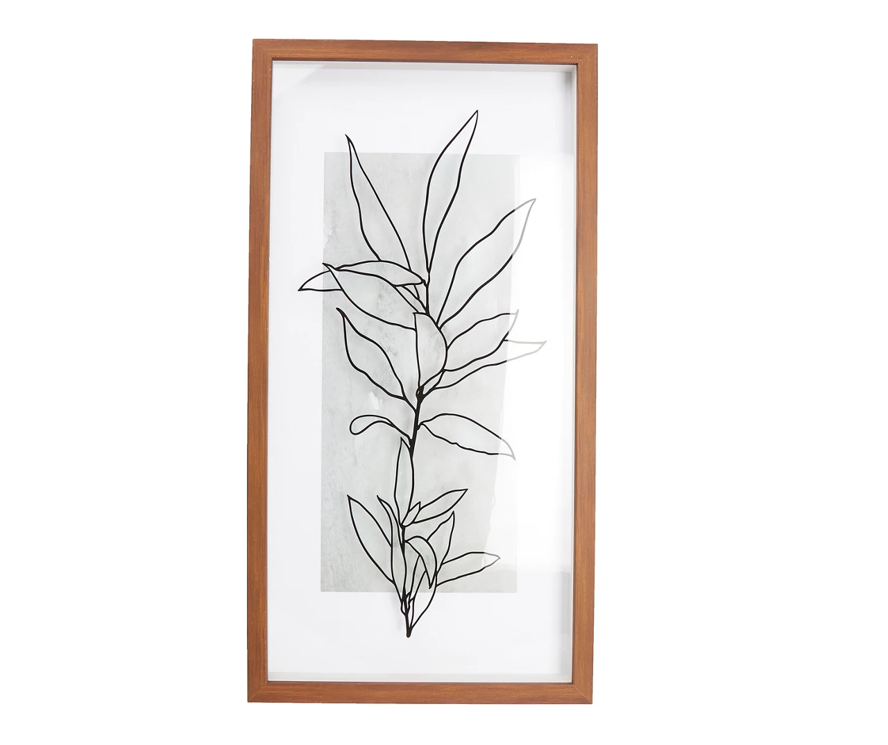 Black & Brown Botanical Line Drawing Leafy Plant Framed Wall Art 1 Black & Brown Botanical Line Drawing Leafy Plant Framed Wall Art