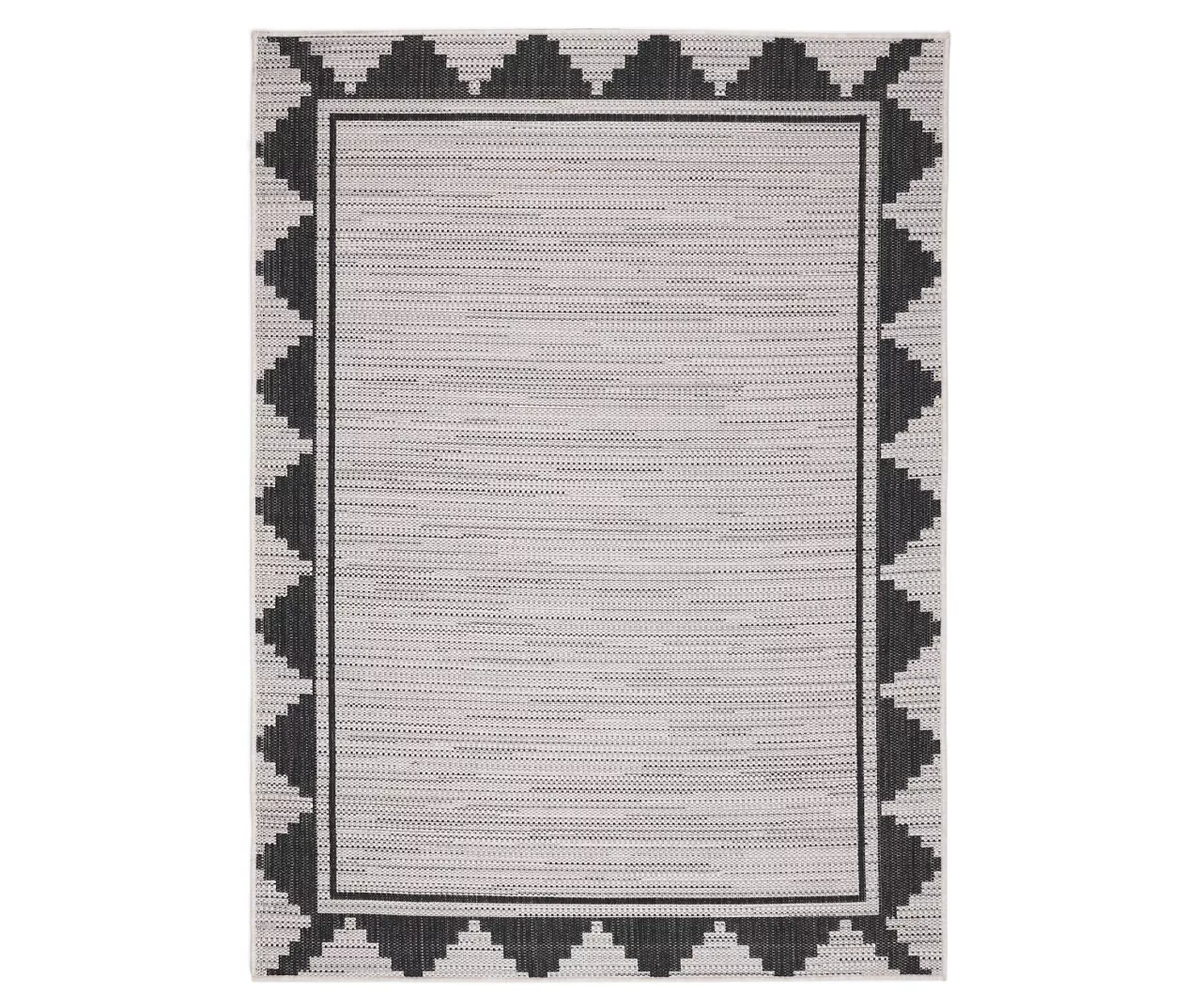 Broyhill Gray & Black Geometric Border Outdoor Area Rug 1 Broyhill Gray & Black Geometric Border Outdoor Area Rug