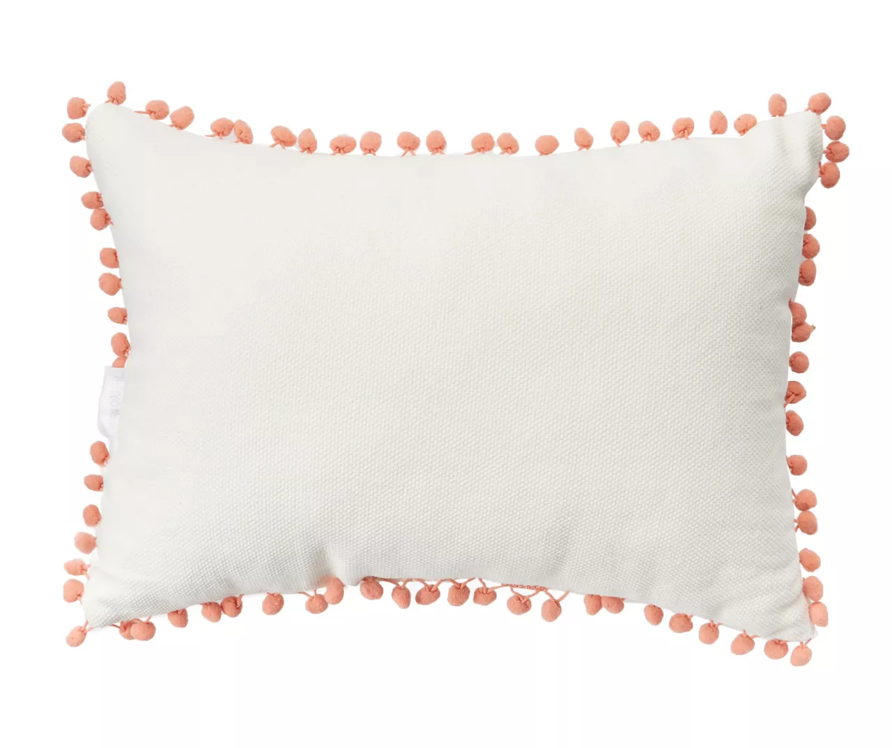 Tan & White Fish Throw Pillow With Pom-Pom Trim 2 Tan & White Fish Throw Pillow With Pom-Pom Trim - Image 2