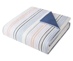 Broyhil Blue & Coral Stripe Comforter Set -Broyhill 810558692 3