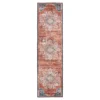 Cleo Rust & Blue Mandala Runner Rug, (2' X 7')