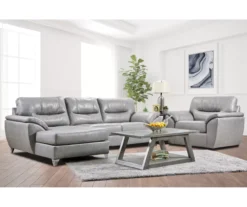 Clifton Ridge Stone Vegan Leather Swivel Chair -Broyhill 810569859 810569860 810569861