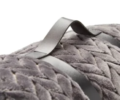 Charcoal Chevron Embossed Velvet Queen Blanket 8 Charcoal Chevron Embossed Velvet Queen Blanket -Broyhill 810573788 810573789 3