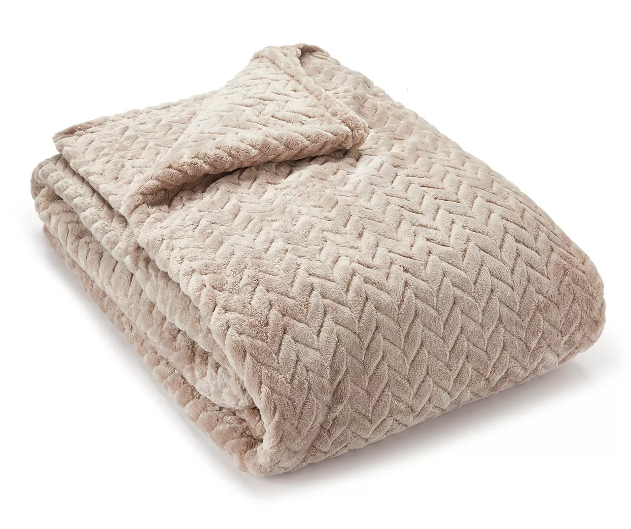 Tan Chevron Embossed Velvet King Blanket 2 Tan Chevron Embossed Velvet King Blanket - Image 2