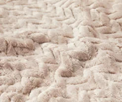 Tan Chevron Embossed Velvet Queen Blanket 7 Tan Chevron Embossed Velvet Queen Blanket -Broyhill 810573799 810573801 2