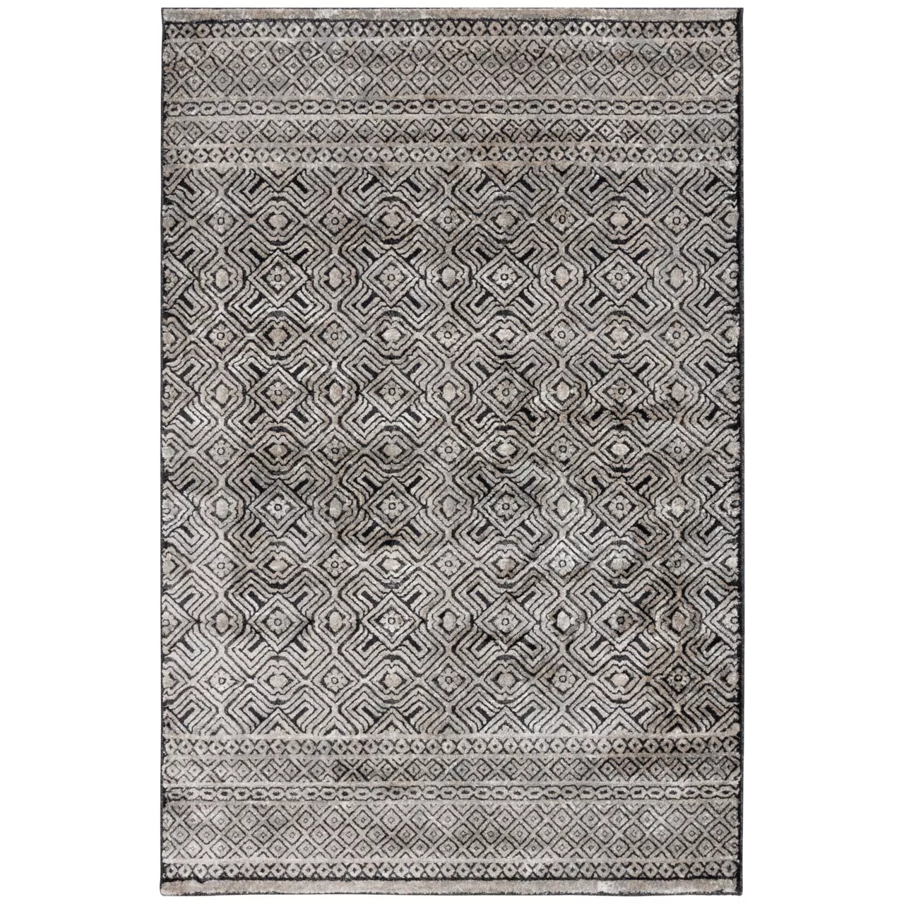 Colin Dark Blue & Whitecap Geometric Area Rug, (8' X 10') 1 Colin Dark Blue & Whitecap Geometric Area Rug, (8' X 10')