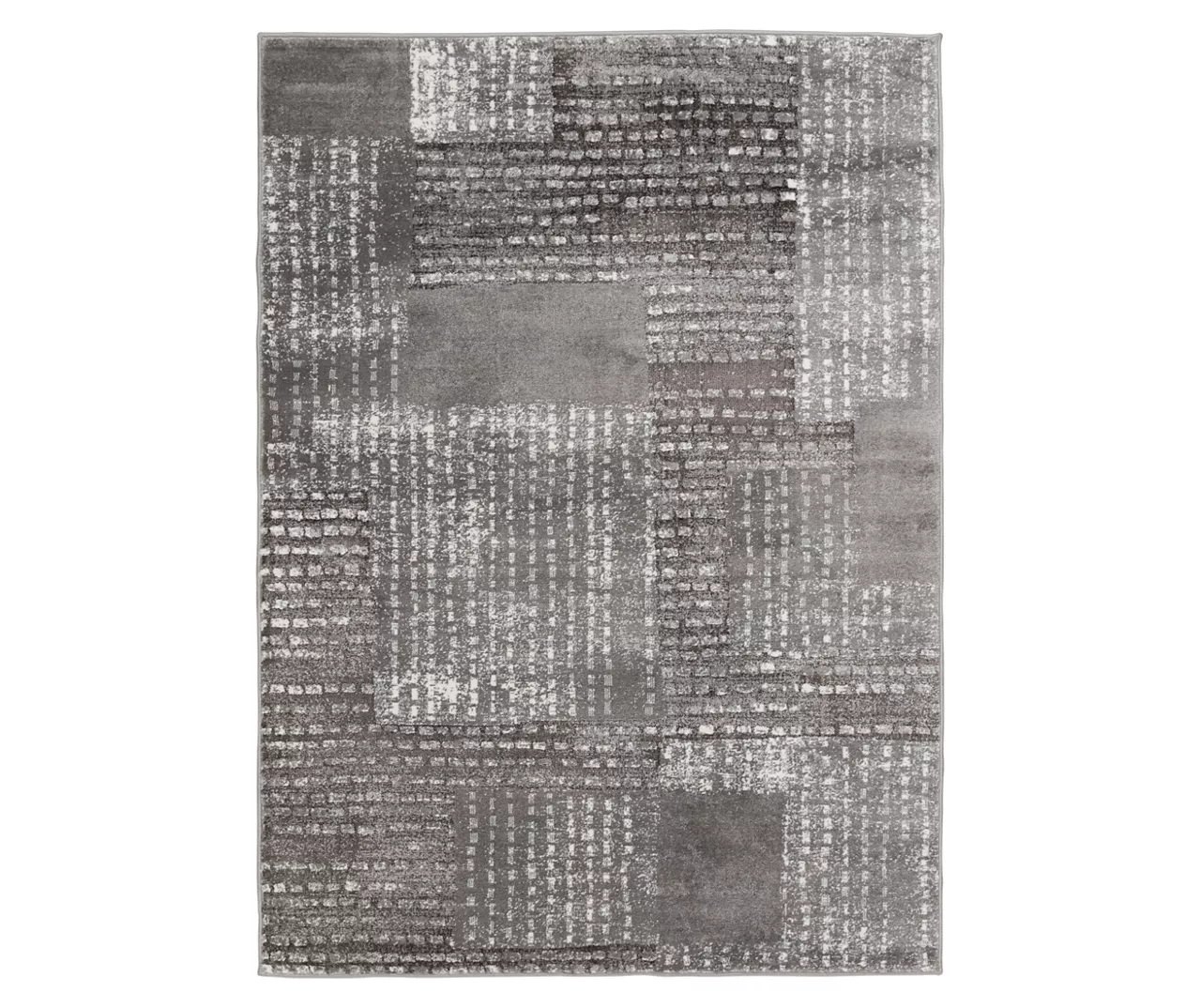 Hollyn Gunmetal Abstract Patchwork Area Rug, (5' X 7') 1 Hollyn Gunmetal Abstract Patchwork Area Rug, (5' X 7')