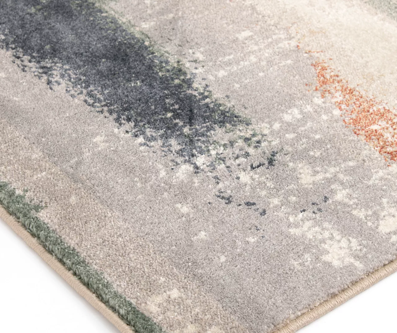 Hadlee Sand, Coral & Green Abstract Area Rug, (6' X 9') 3 Hadlee Sand, Coral & Green Abstract Area Rug, (6' X 9') - Image 3