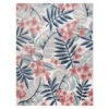 Nauru Blue & Pink Floral Outdoor Area Rug, (8' X 10')