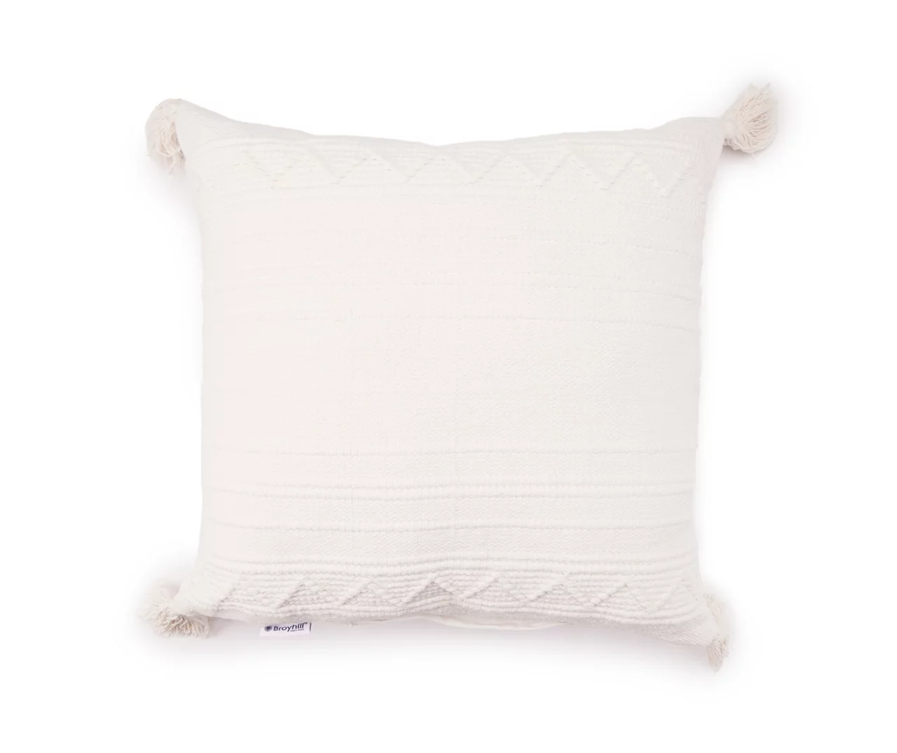 White Tamara Stripe Tassel-Accent Throw Pillow 1 White Tamara Stripe Tassel-Accent Throw Pillow