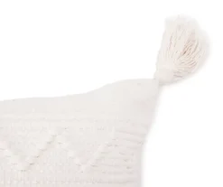 White Tamara Stripe Tassel-Accent Throw Pillow 5 White Tamara Stripe Tassel-Accent Throw Pillow -Broyhill 810590725 2 A8