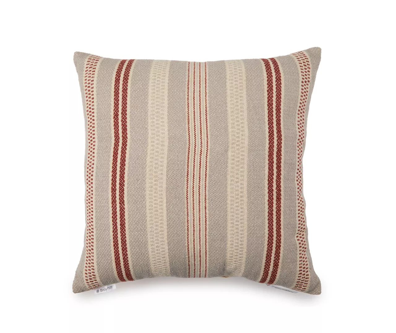 Gray & Red Stripe Throw Pillow 1 Gray & Red Stripe Throw Pillow