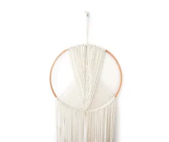White & Brown Macrame Wall Hoop Decor -Broyhill 810591472 A8 3