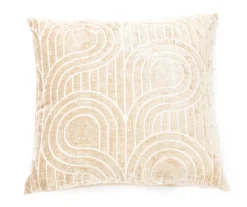 New Beginnings Brown Rice & White Loop Chenille Square Throw Pillow