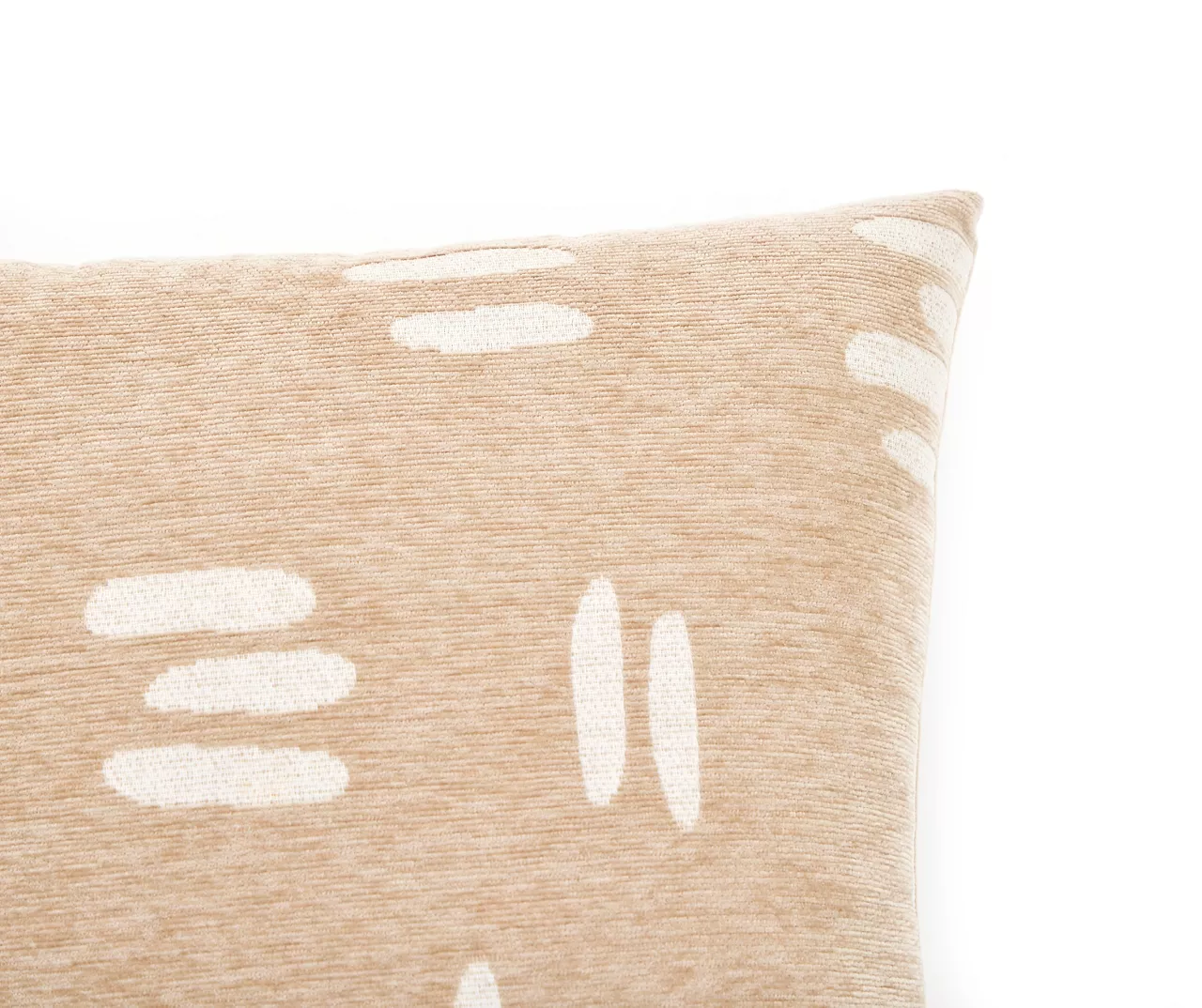 New Beginnings Travertine & White Hash Mark Chenille Square Throw Pillow 3 New Beginnings Travertine & White Hash Mark Chenille Square Throw Pillow - Image 3