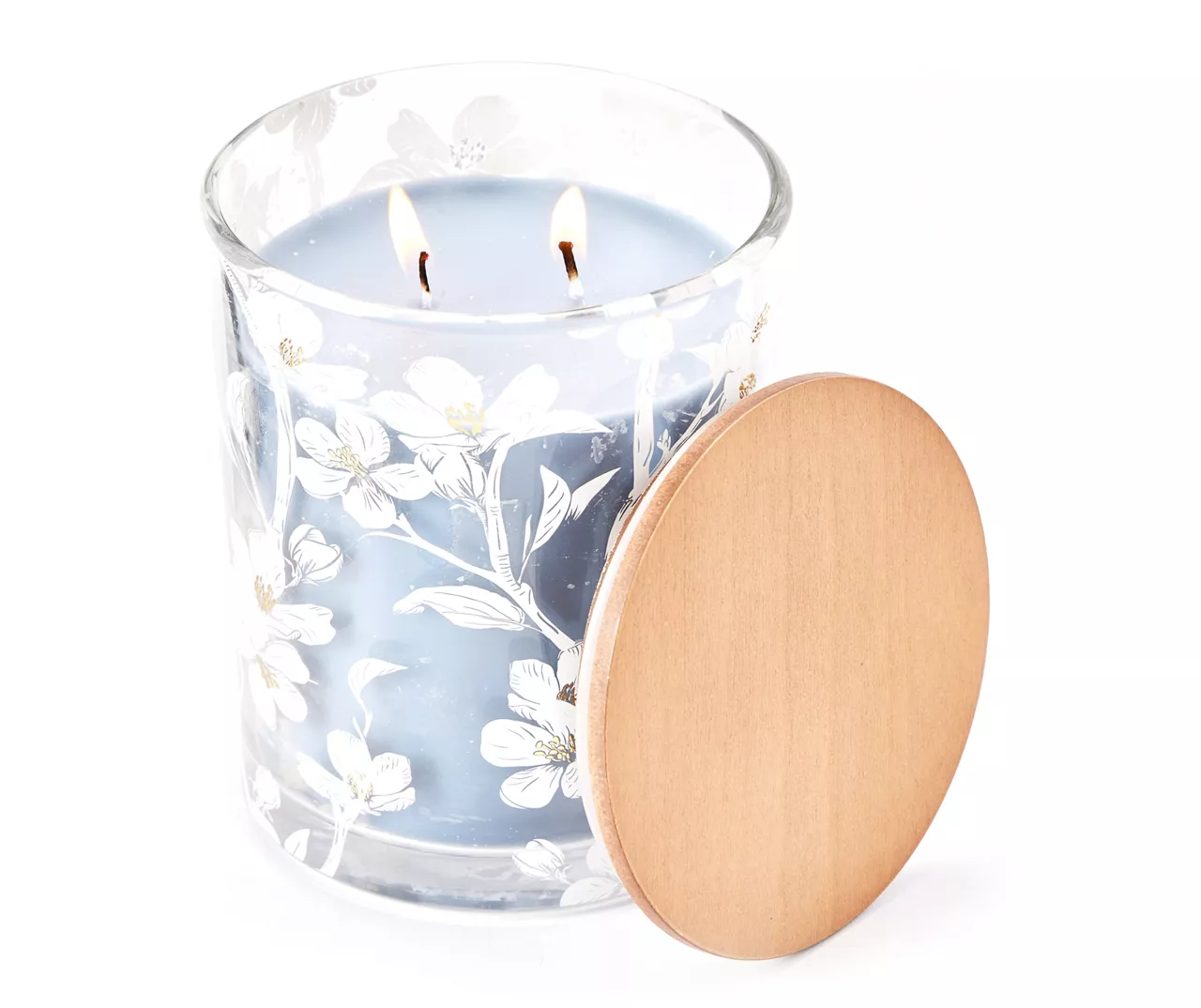 Almond Biscotti 2-Wick Floral Glass Candle, 16 Oz. 2 Almond Biscotti 2-Wick Floral Glass Candle, 16 Oz. - Image 2