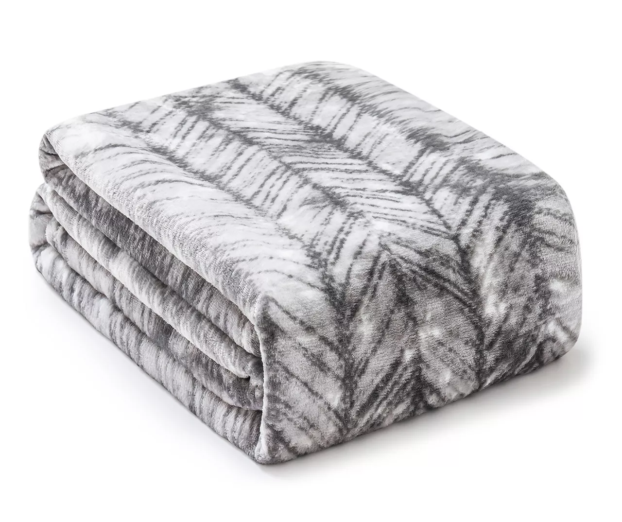 Gray & White Herringbone Queen/King Plush Velvet Blanket 1 Gray & White Herringbone Queen/King Plush Velvet Blanket