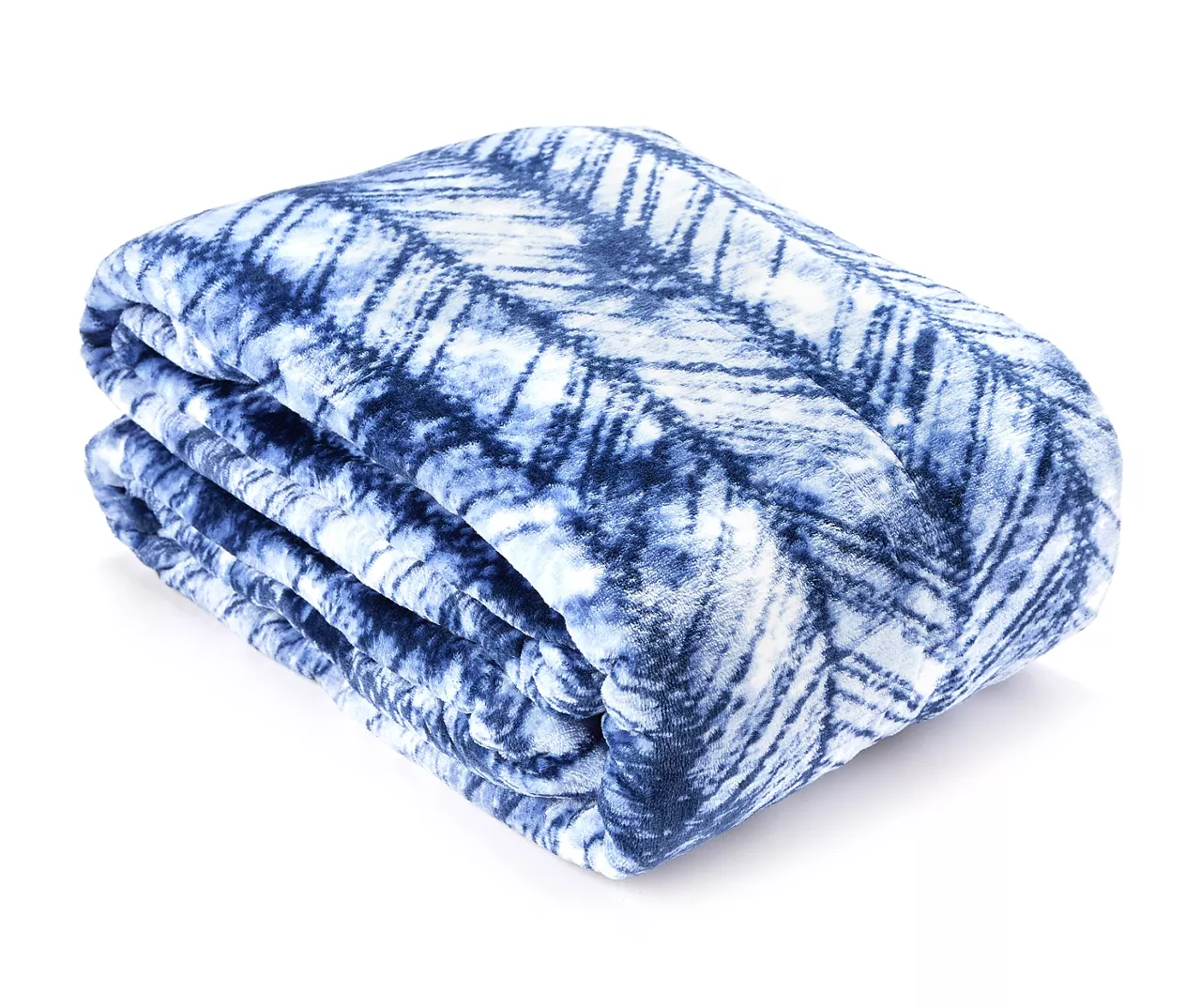 Blue & White Herringbone Twin/Full Plush Velvet Blanket 1 Blue & White Herringbone Twin/Full Plush Velvet Blanket