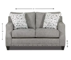 Alexandria Gray Chenille Loveseat 15 Alexandria Gray Chenille Loveseat -Broyhill 810616680 A8