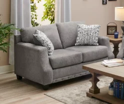 Alexandria Gray Chenille Loveseat 10 Alexandria Gray Chenille Loveseat -Broyhill 810616680 B0 1