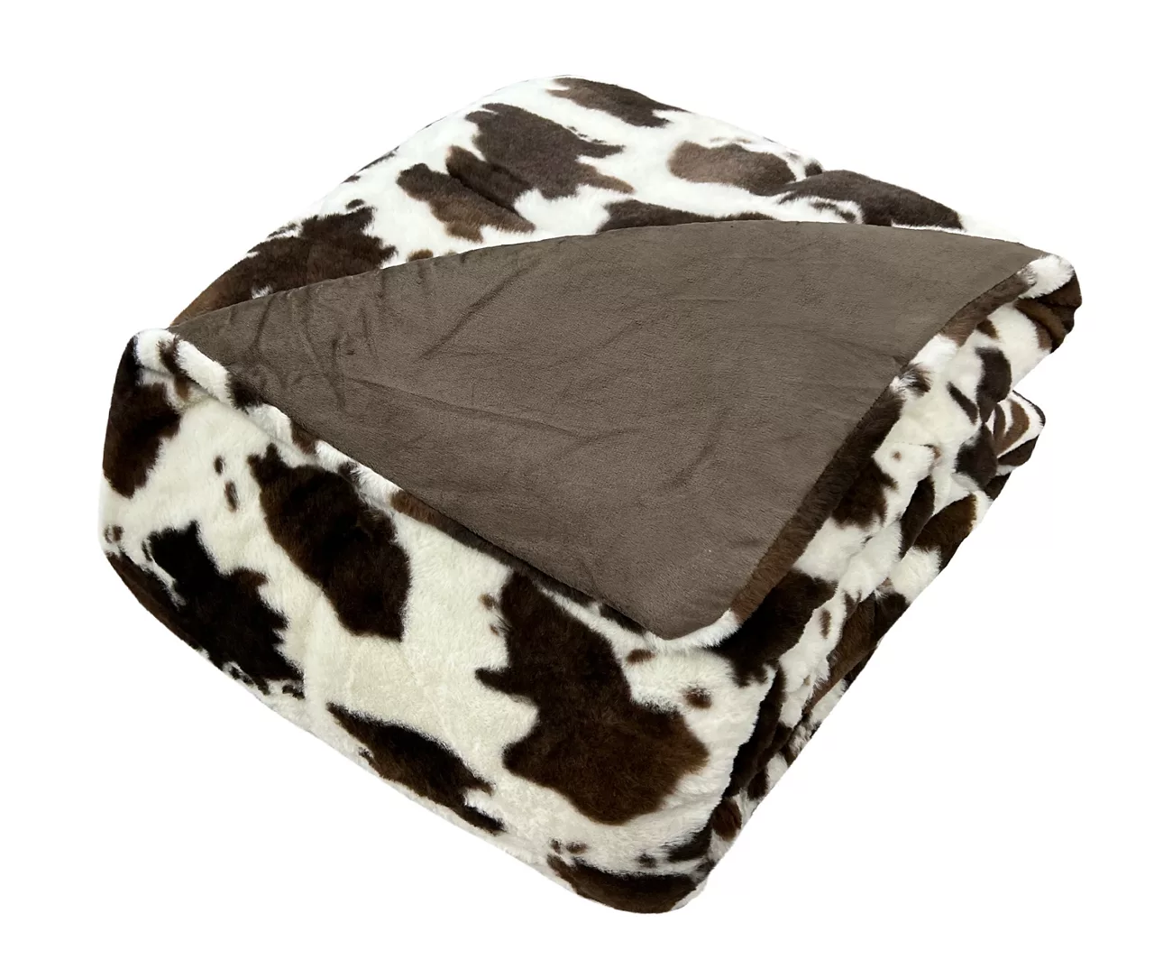 Cream & Brown Cow Print Faux Fur Full/Queen Comforter 1 Cream & Brown Cow Print Faux Fur Full/Queen Comforter
