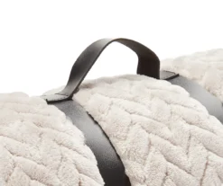 Whisper White Zigzag-Embossed Velvet Queen Blanket -Broyhill 810617573 A8 2