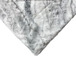 Gray Marble Print Faux Fur Full/Queen Comforter -Broyhill 810617619 810617562 A8 3